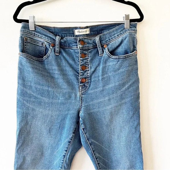 Madewell 9” Midrise Skinny Crop‎ Women’s Size 32 Button Fly Light Wash Stretch - Picture 8 of 10